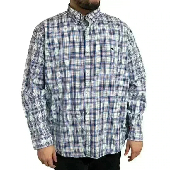 Vineyard Vines Mens Classic Fit Tucker plaid Button Down Shirt Size XXL - Picture 1 of 12